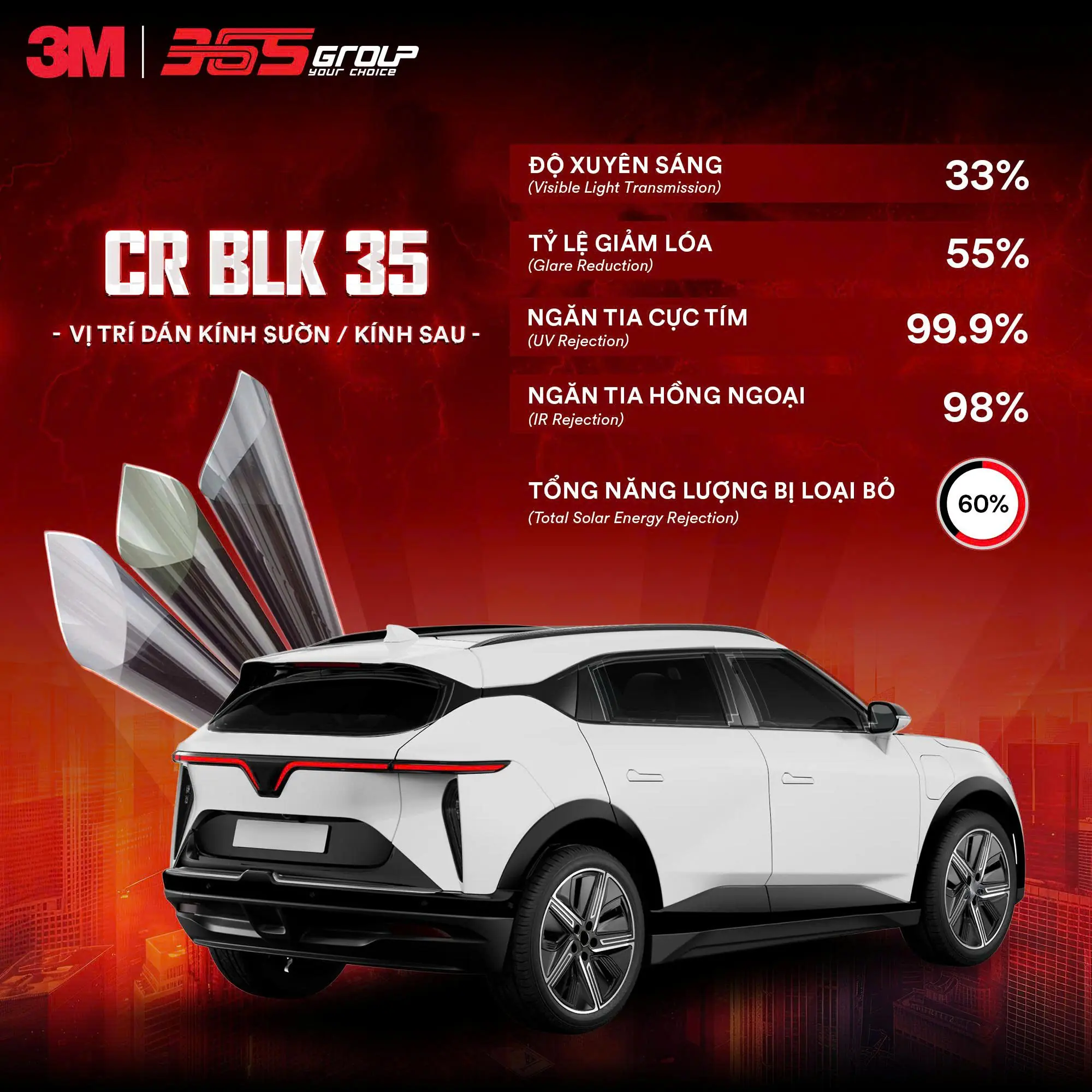 Film cách nhiệt 3M CR BLK 35